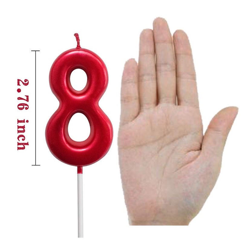 XNOVA Red Birthday Candles 8 Candle 8th Eight Years Cake Bady Roman Numberal Cool Number Candle No 80 81 82 83 84 85 86 87 88 89 - Image 2
